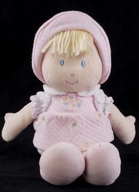 Carters Prestige Girl Doll Plush Lovey Quilted Pink Dress Hat